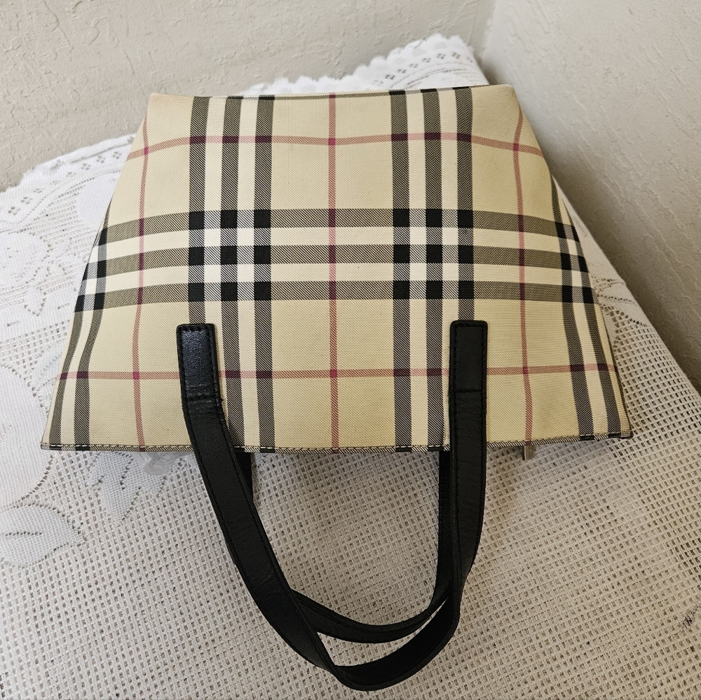 Burberry Coated Canvas Small Handbag Satchel AUTHENTIC - Picture 6 of 16
